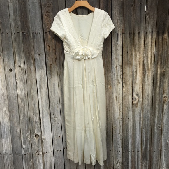 Vintage 80’s Scott McClintock Lace Maxi Dress Cream 4 - Picture 8 of 15